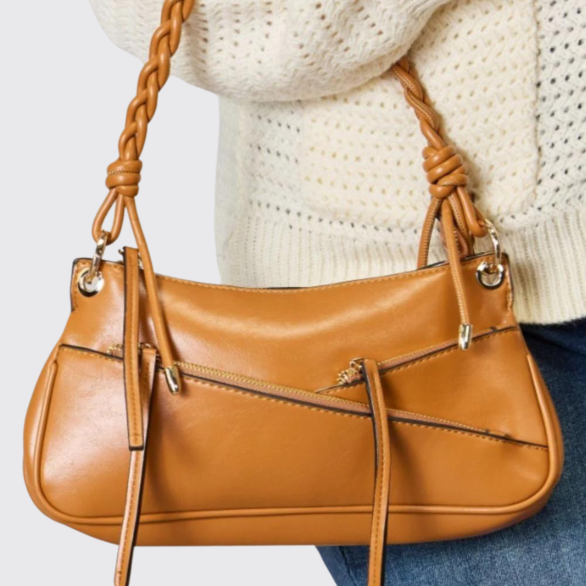 SHOMICO Braided Strap Shoulder Bag