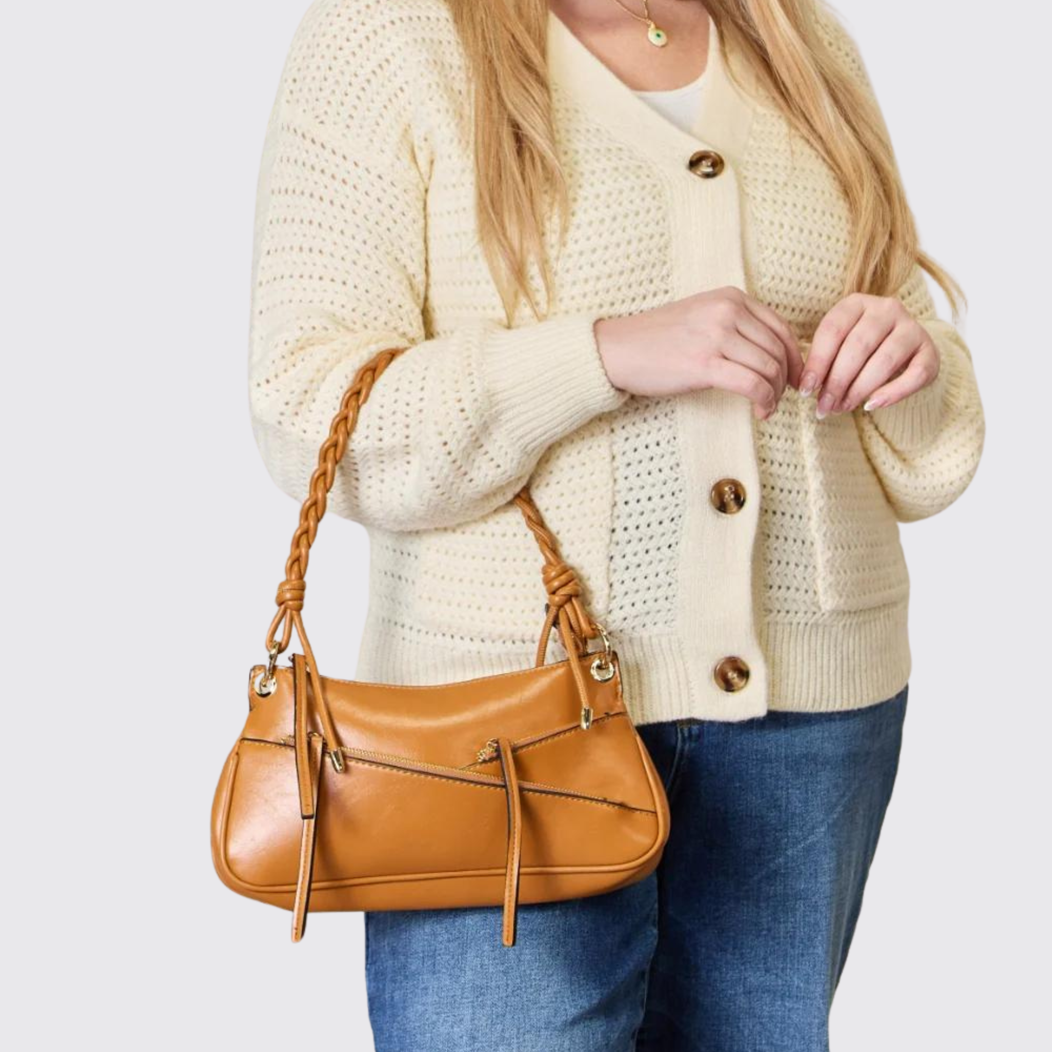 SHOMICO Braided Strap Shoulder Bag