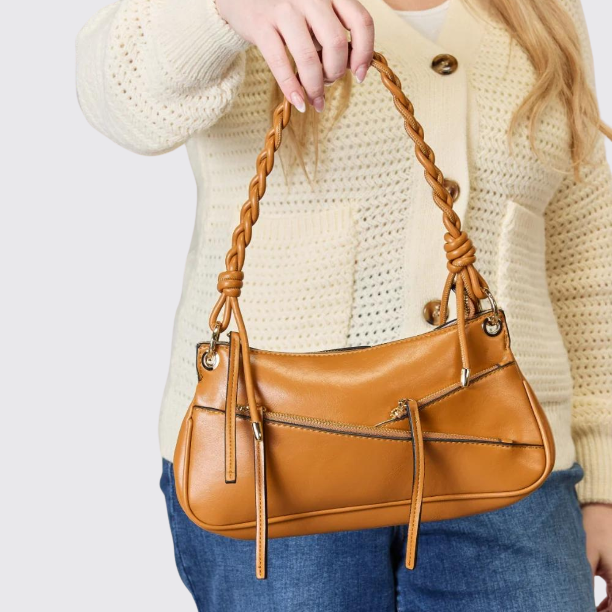 SHOMICO Braided Strap Shoulder Bag