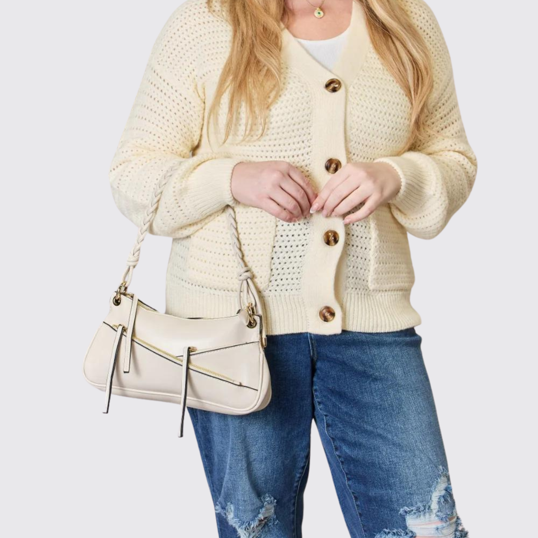 SHOMICO Braided Strap Shoulder Bag