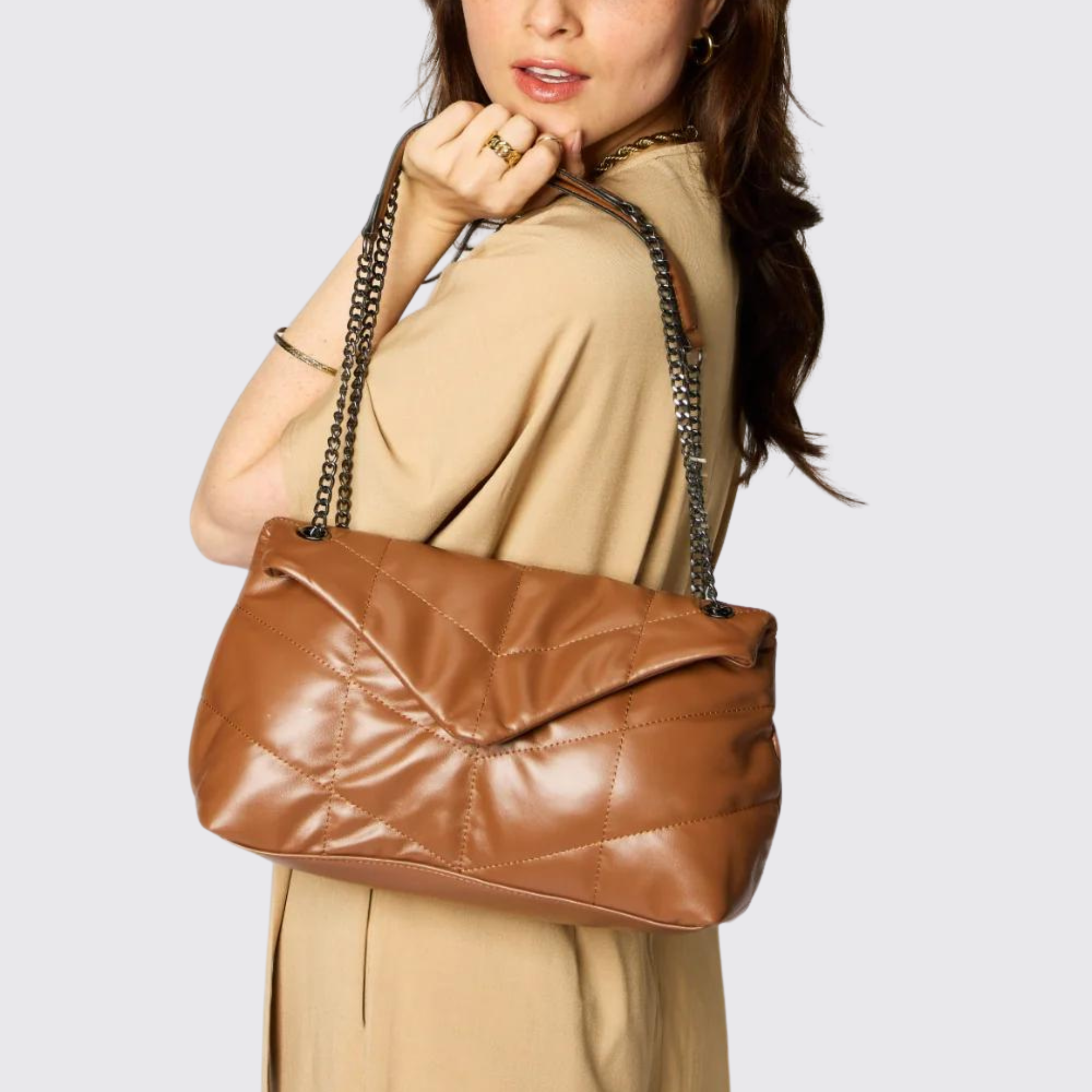 SHOMICO PU Leather Chain Handbag
