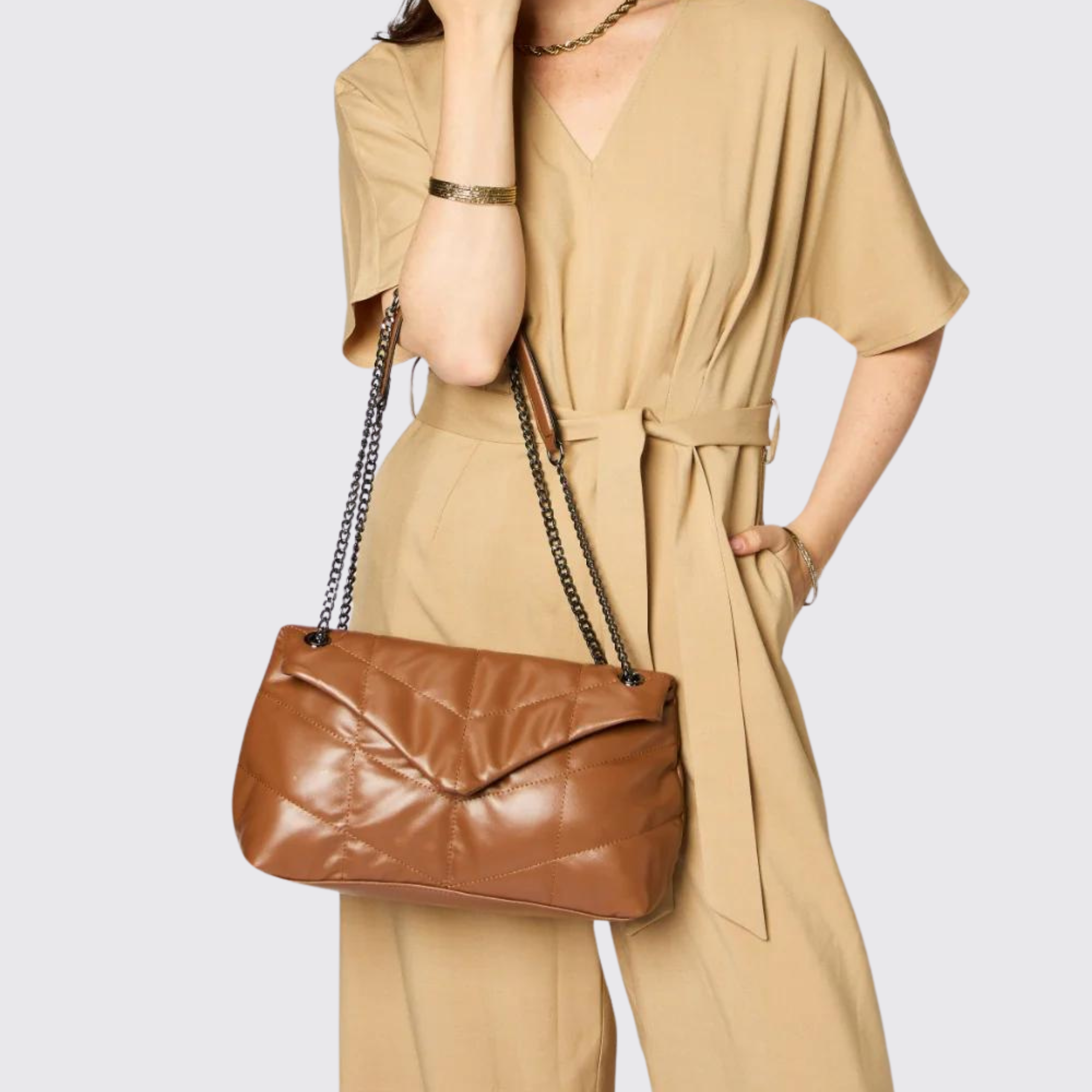 SHOMICO PU Leather Chain Handbag