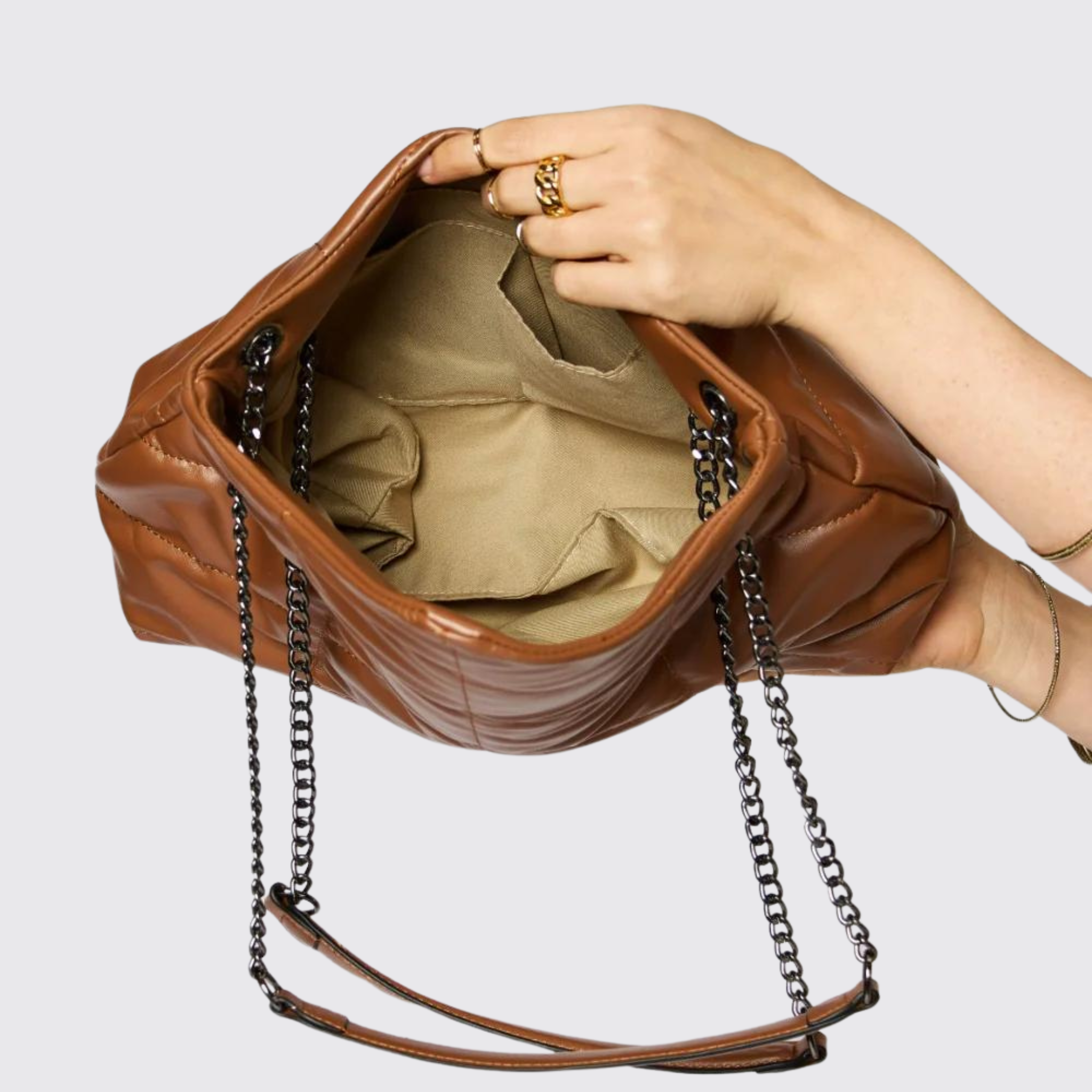 SHOMICO PU Leather Chain Handbag