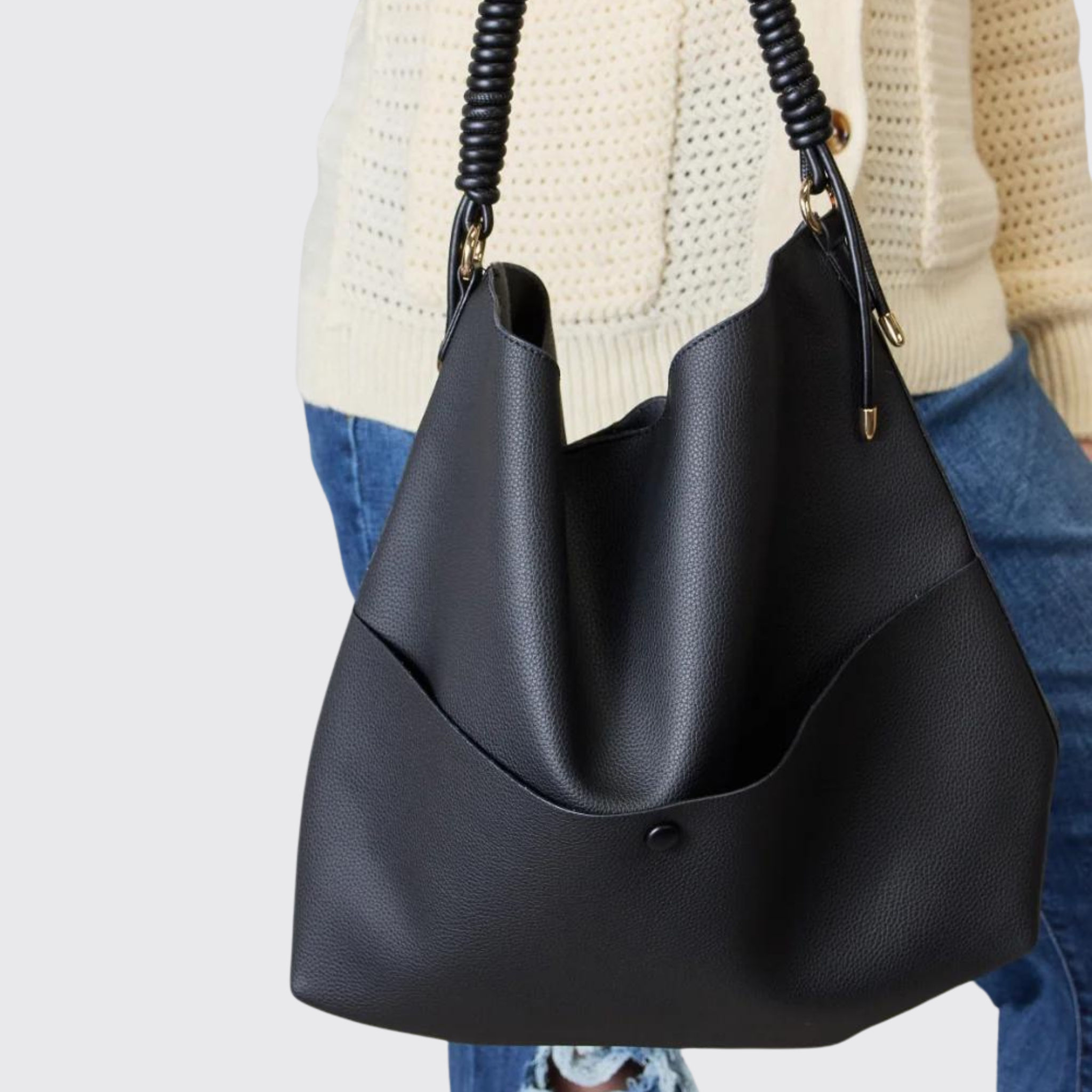 SHOMICO Vegan Leather Handbag with Pouch