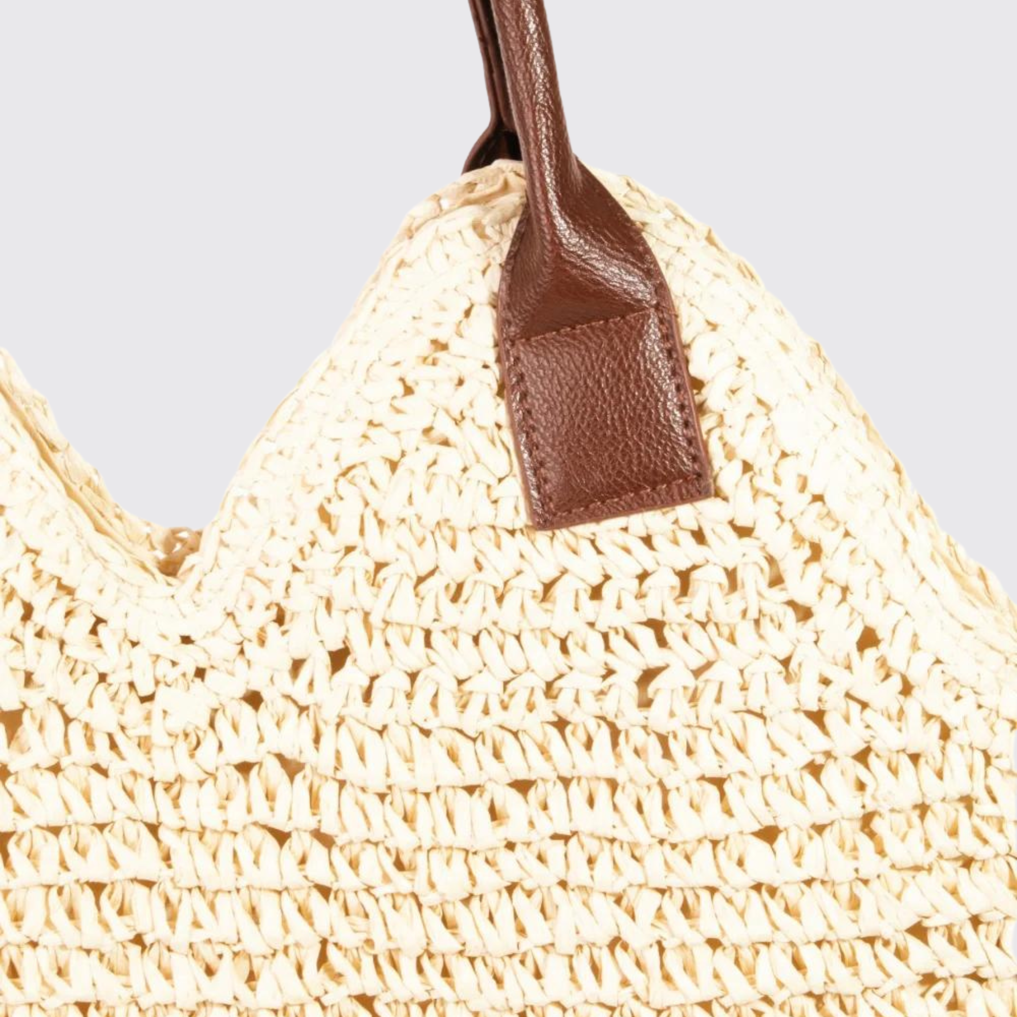Fame Straw Braided Faux Leather Strap Shoulder Bag