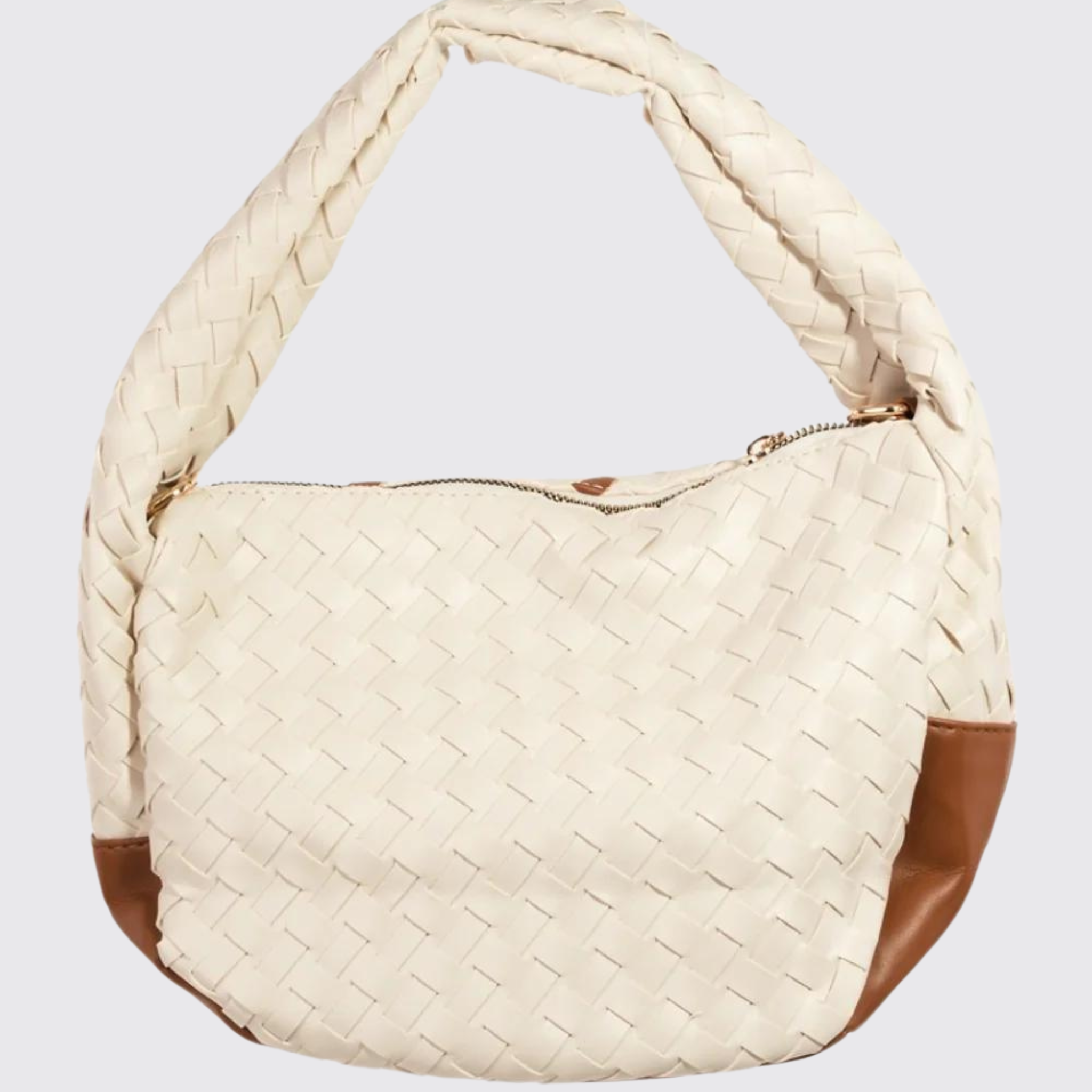 Fame Tassel Detail Weave Semi Circle Bag