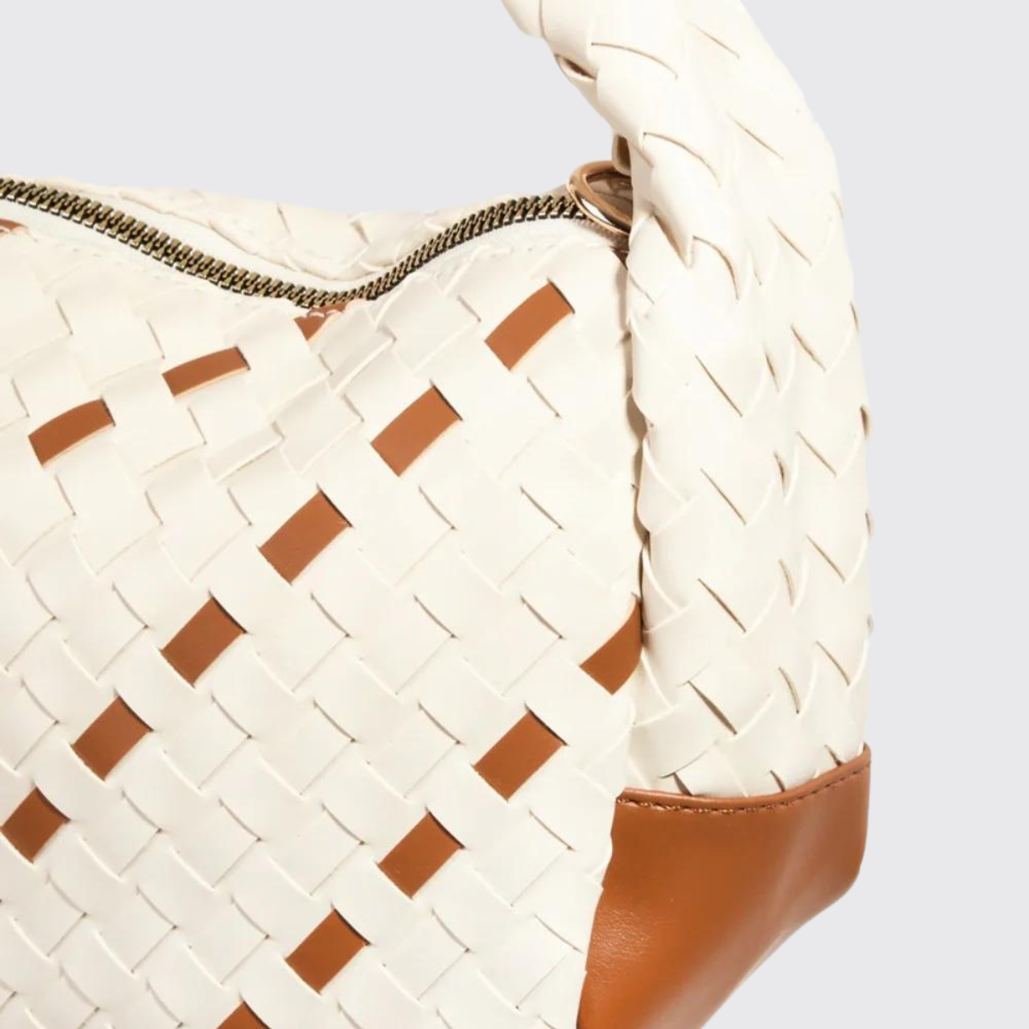 Fame Tassel Detail Weave Semi Circle Bag