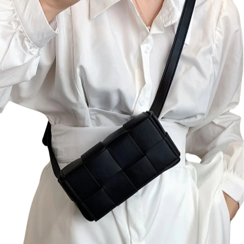 Zenana Vegan Leather Woven Crossbody Bag