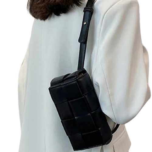 Zenana Vegan Leather Woven Crossbody Bag