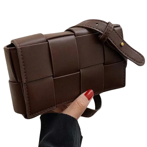 Zenana Vegan Leather Woven Crossbody Bag