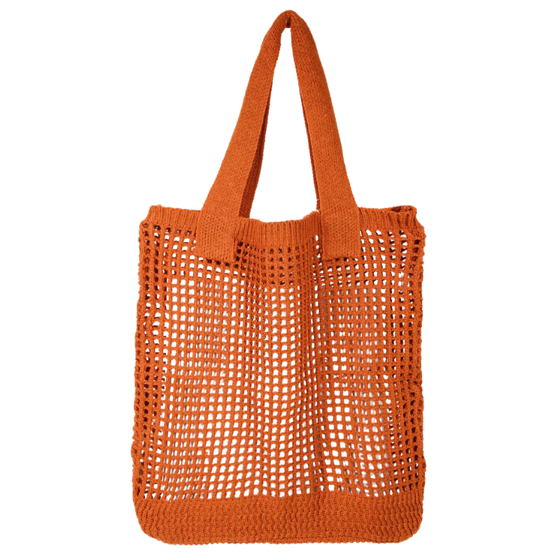 Fame Pointelle Knit Crochet Tote Bag