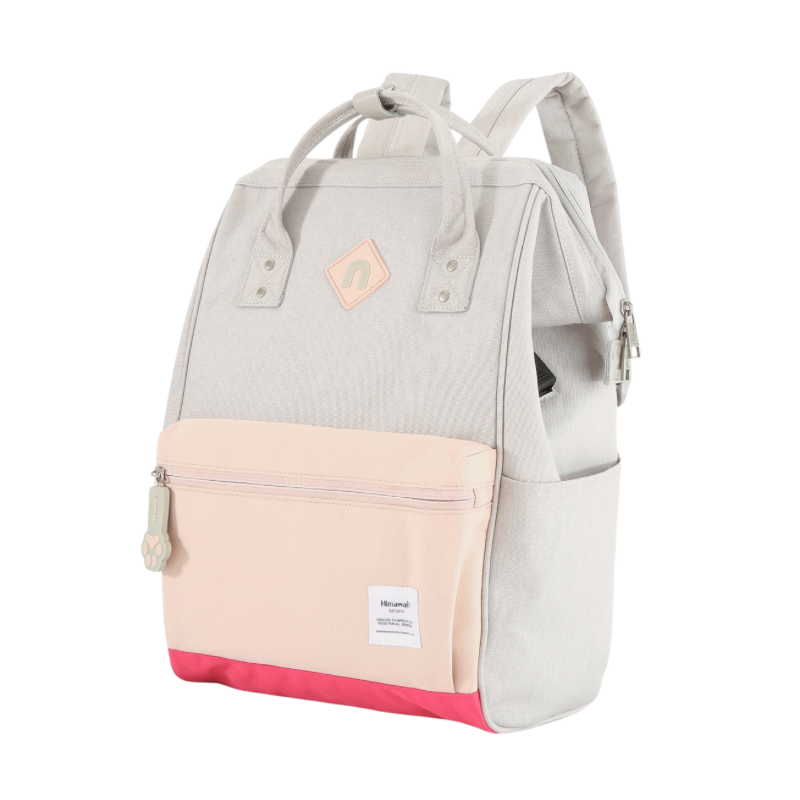 Himawari Contrast Waterproof Backpack Bag with External USB Port