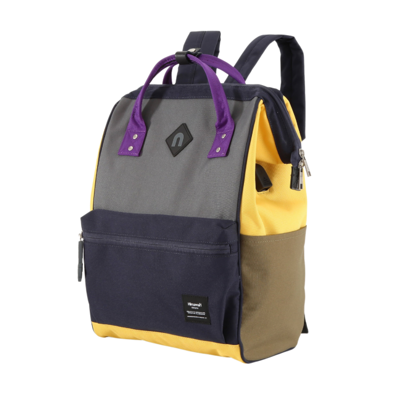 Himawari Contrast Waterproof Backpack Bag with External USB Port