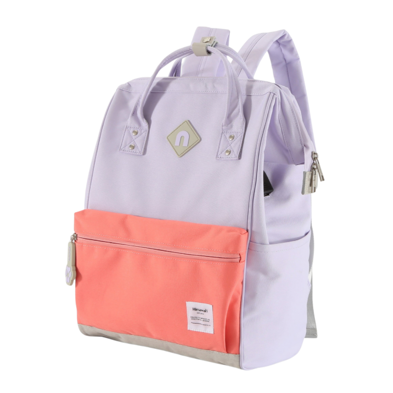Himawari Contrast Waterproof Backpack Bag with External USB Port