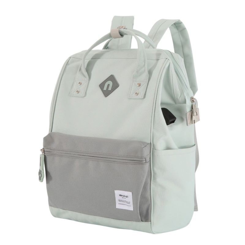 Himawari Contrast Waterproof Backpack Bag with External USB Port