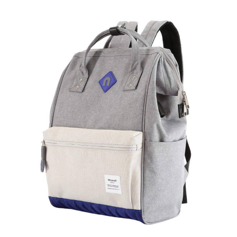 Himawari Contrast Waterproof Backpack Bag with External USB Port