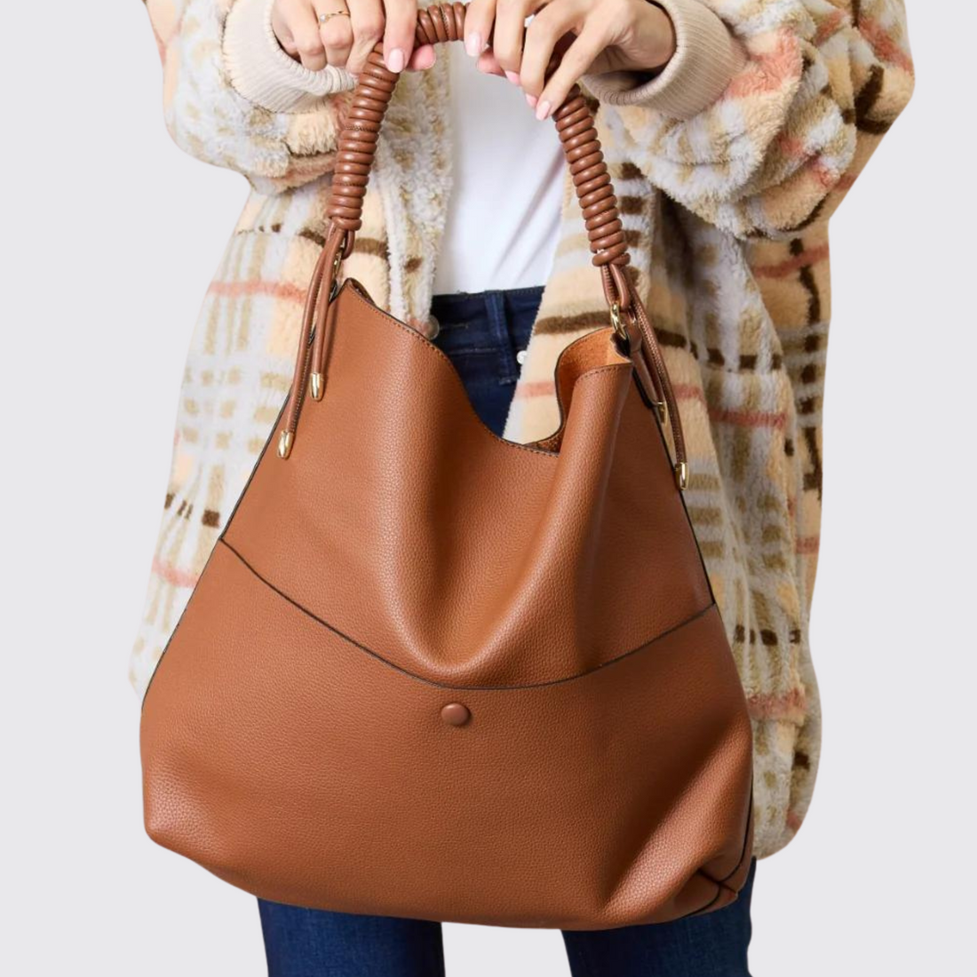 SHOMICO Vegan Leather Handbag with Pouch