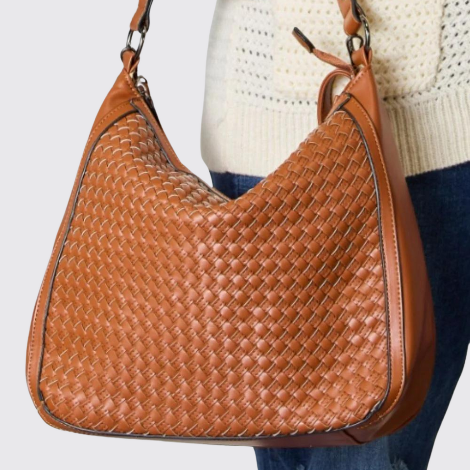 SHOMICO Weaved Vegan Leather Handbag