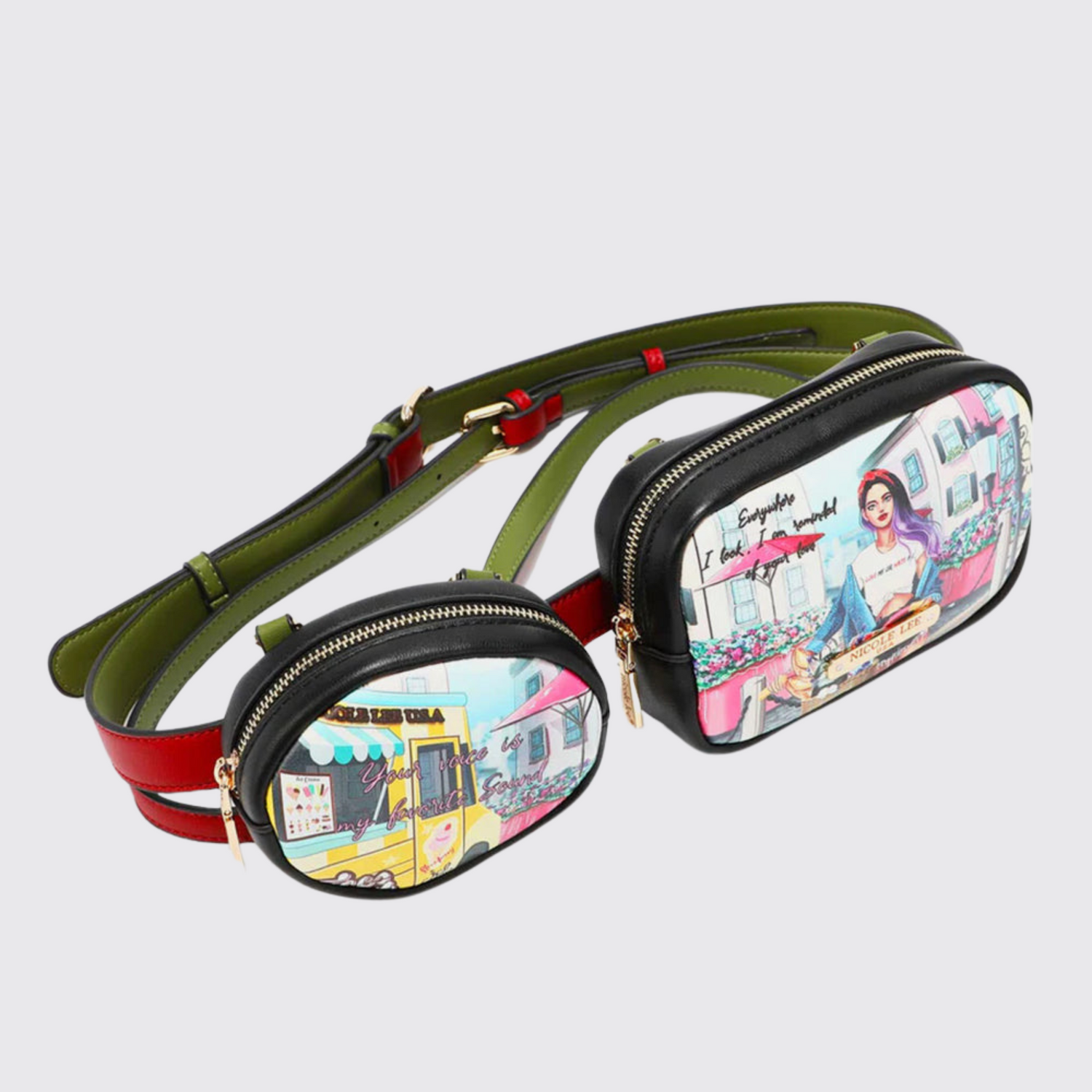 Nicole Lee USA Double Pouch Fanny Pack