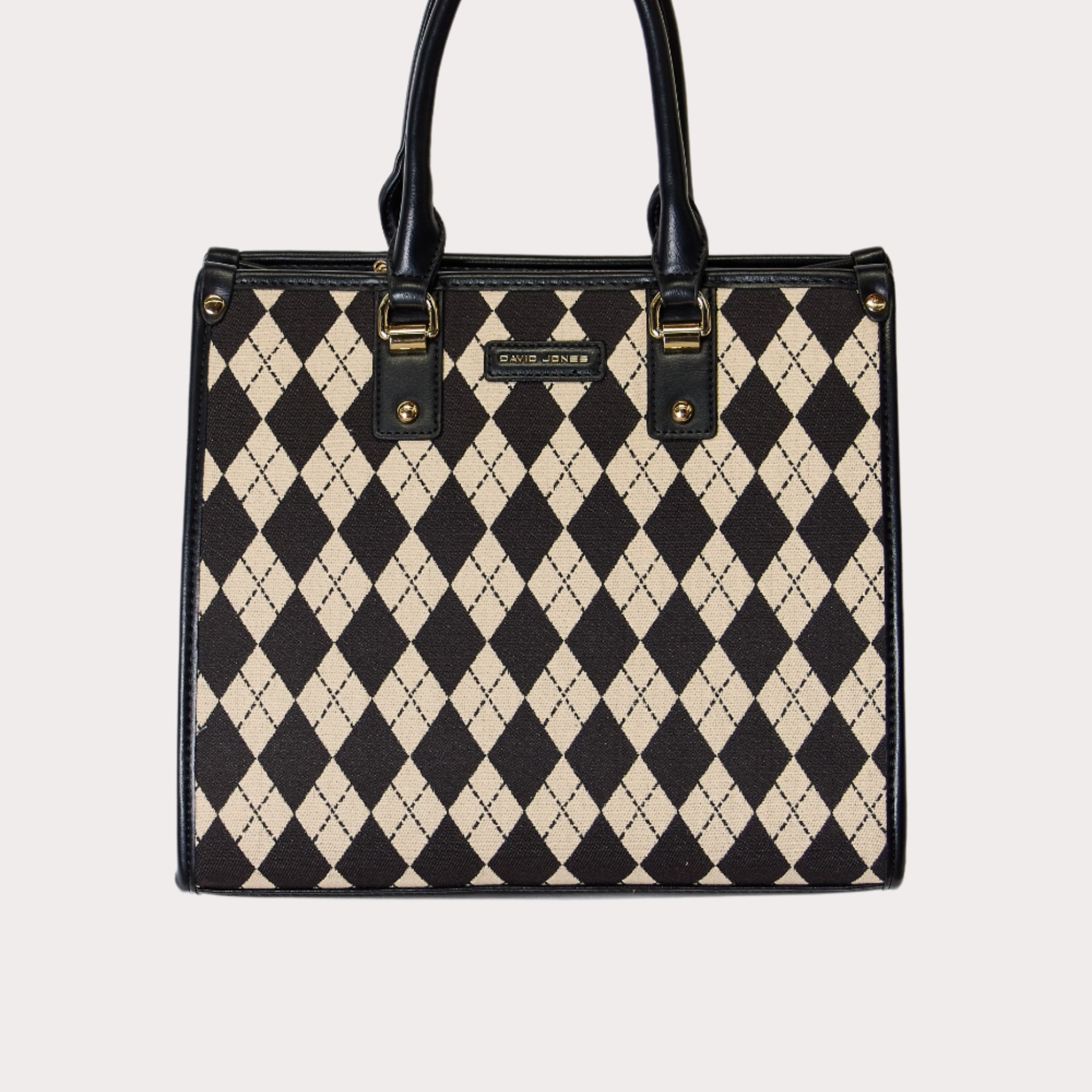 David Jones Argyle Pattern PU Leather Handbag